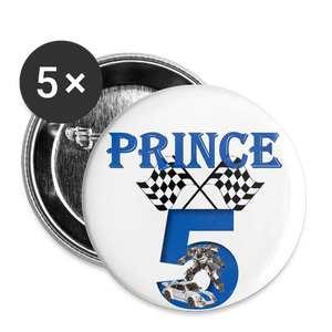 PJ 5th B-Day Buttons large 2.2'' (5-pack) - white