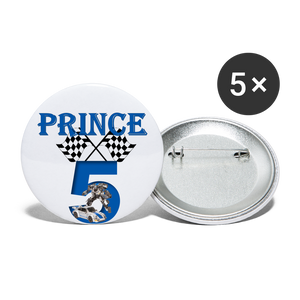 PJ 5th B-Day Buttons large 2.2'' (5-pack) - white