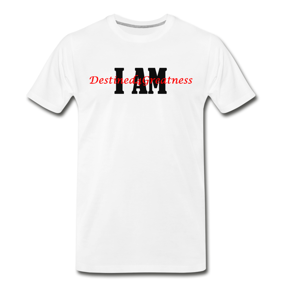 Red I AM T-Shirt - white