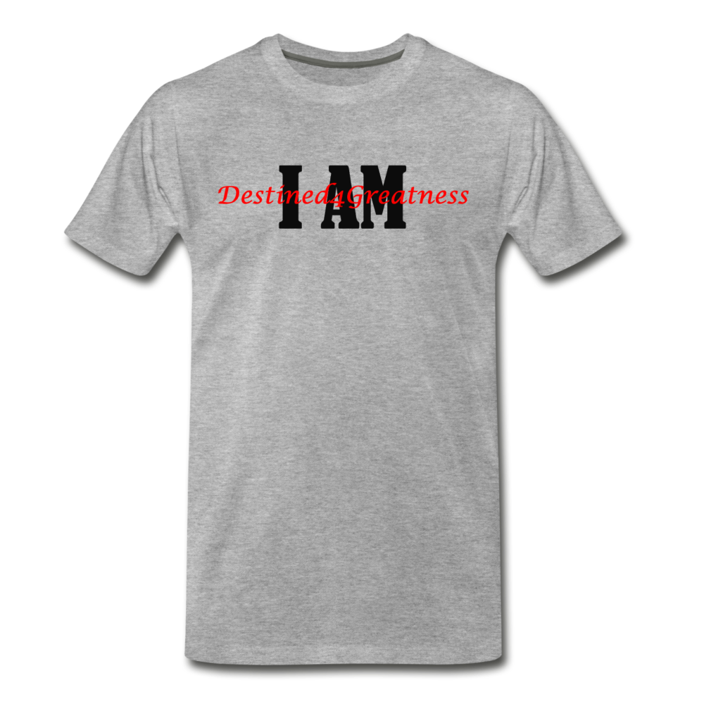 Red I AM T-Shirt - heather gray