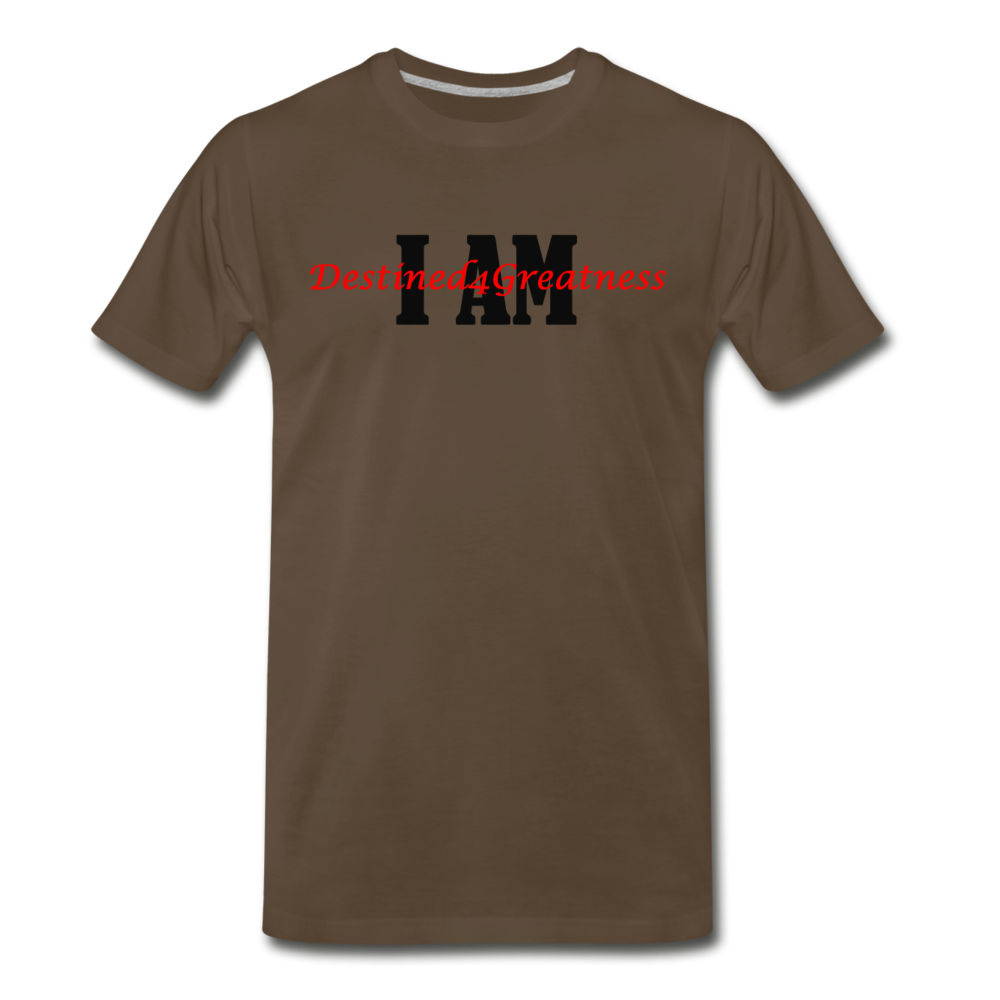 Red I AM T-Shirt - noble brown