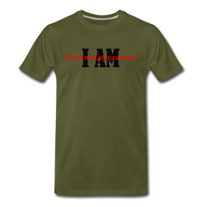 Red I AM T-Shirt - olive green