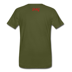 Red I AM T-Shirt - olive green