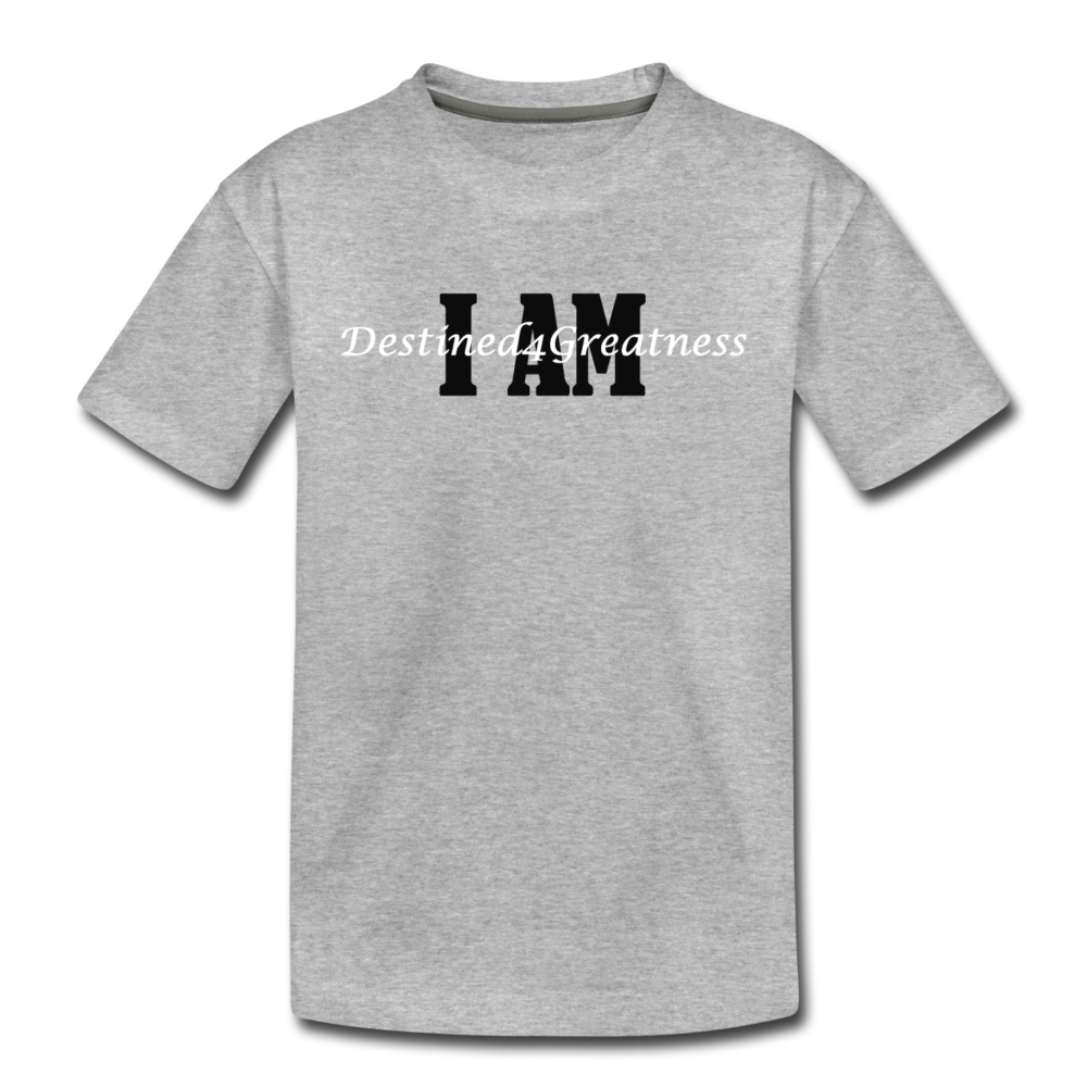 Kids' White I Am T-Shirt - heather gray