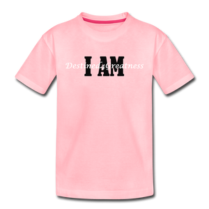 Kids' White I Am T-Shirt - pink