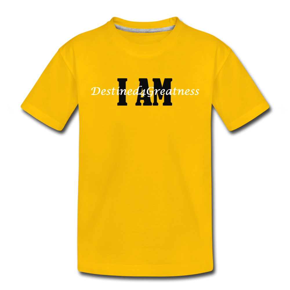 Kids' White I Am T-Shirt - sun yellow