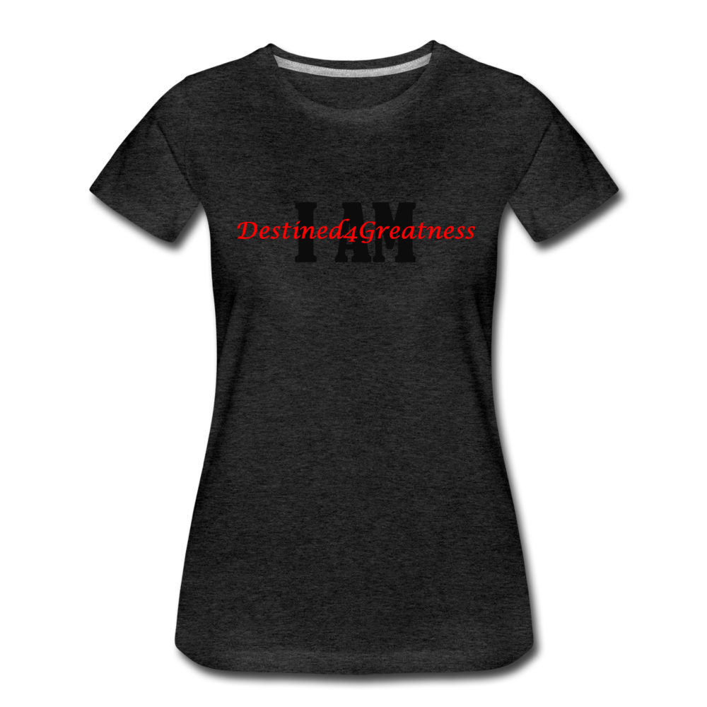 Women’s Red I AM T-Shirt - charcoal gray