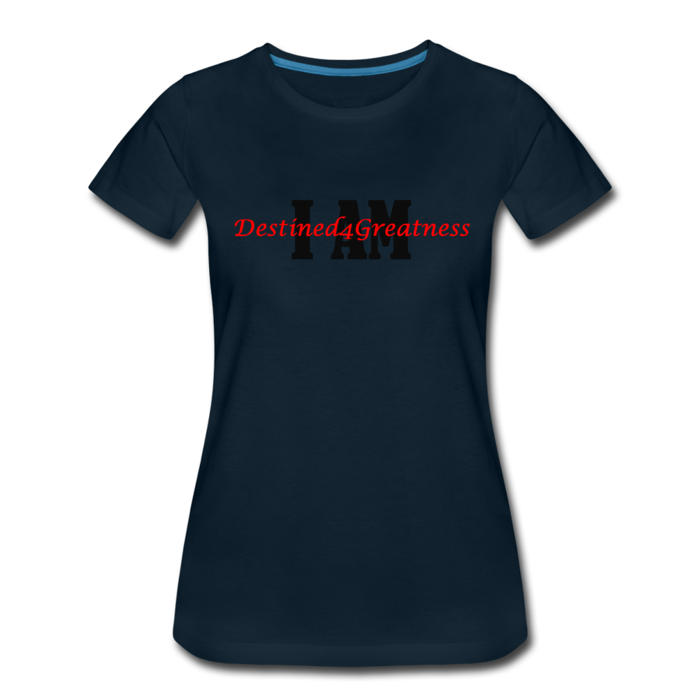 Women’s Red I AM T-Shirt - deep navy