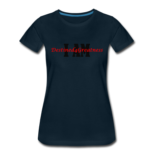 Women’s Red I AM T-Shirt - deep navy