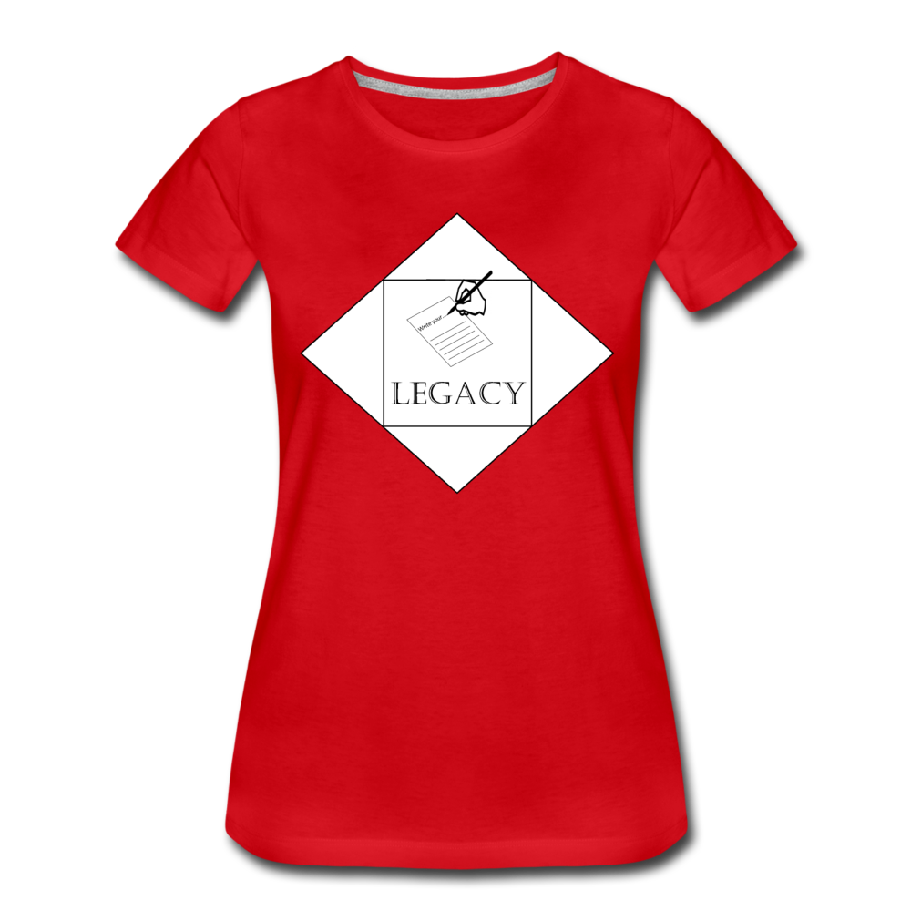 Women’s White Legacy T-Shirt - red