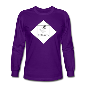 Unisex White Legacy Long Sleeve T-Shirt - purple