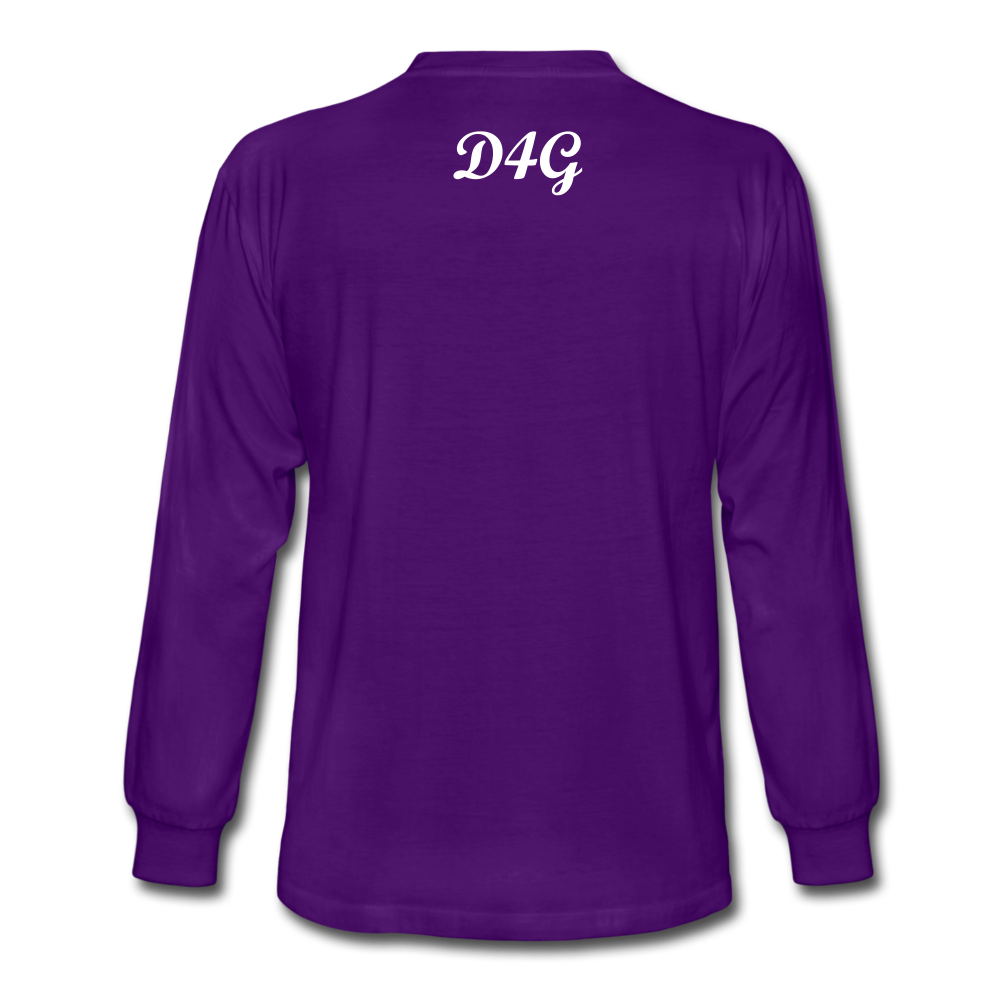 Unisex White Legacy Long Sleeve T-Shirt - purple