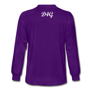 Unisex White Legacy Long Sleeve T-Shirt - purple