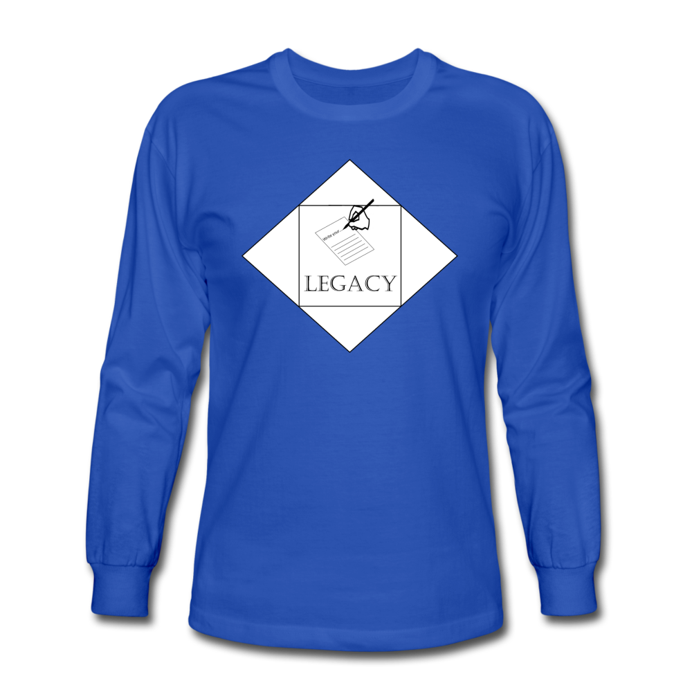 Unisex White Legacy Long Sleeve T-Shirt - royal blue