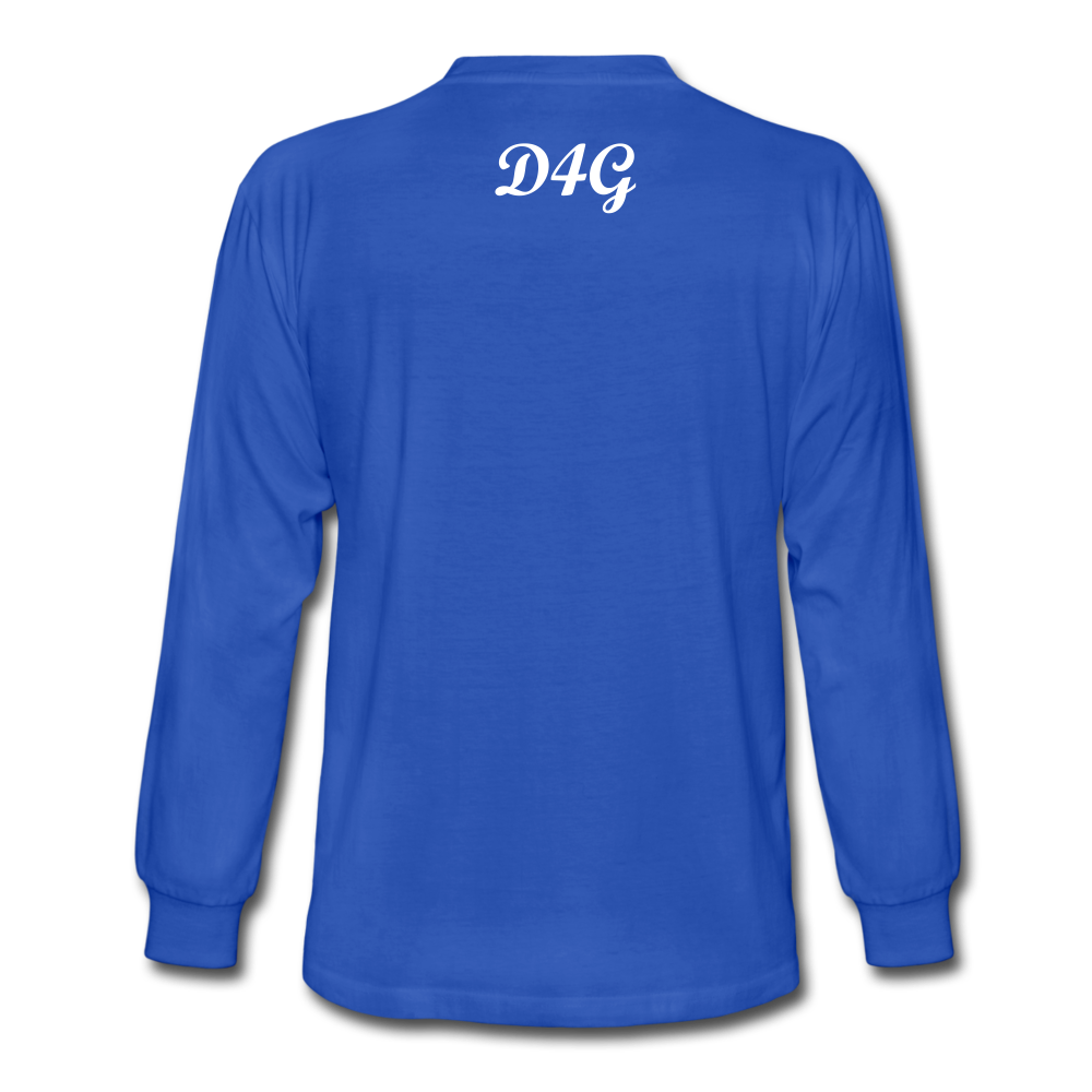 Unisex White Legacy Long Sleeve T-Shirt - royal blue