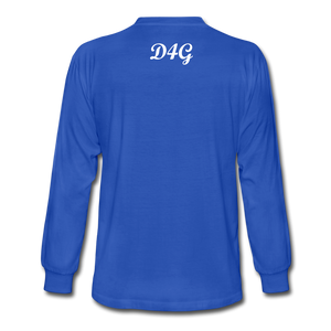 Unisex White Legacy Long Sleeve T-Shirt - royal blue