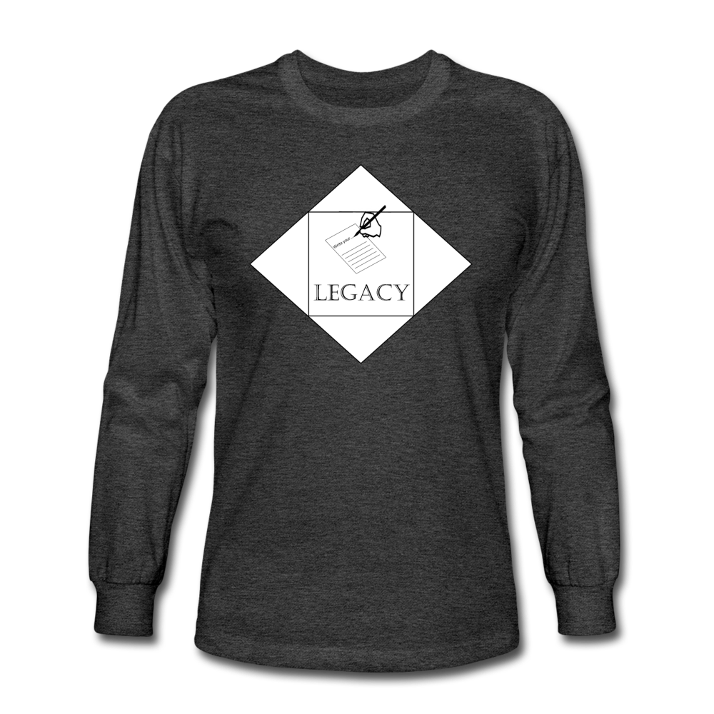 Unisex White Legacy Long Sleeve T-Shirt - heather black