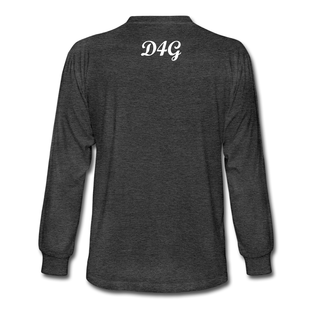 Unisex White Legacy Long Sleeve T-Shirt - heather black