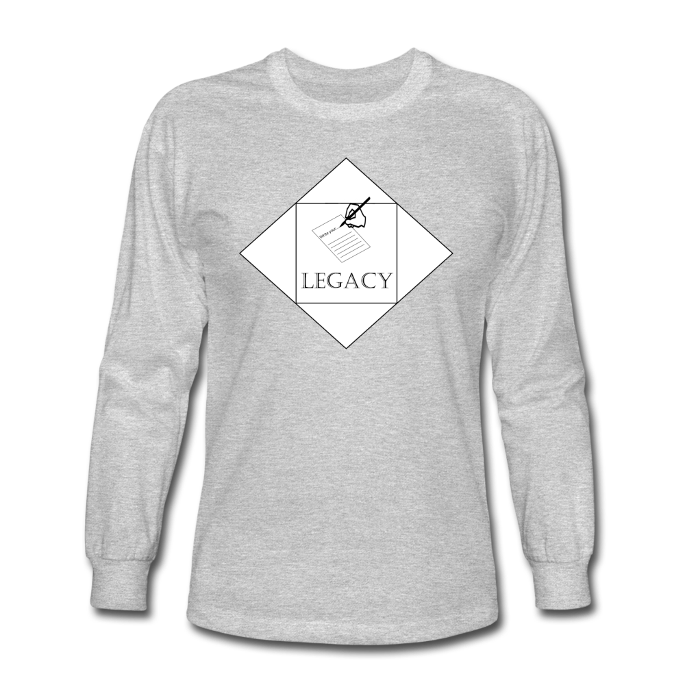 Unisex White Legacy Long Sleeve T-Shirt - heather gray