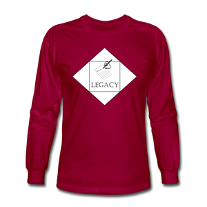 Unisex White Legacy Long Sleeve T-Shirt - dark red