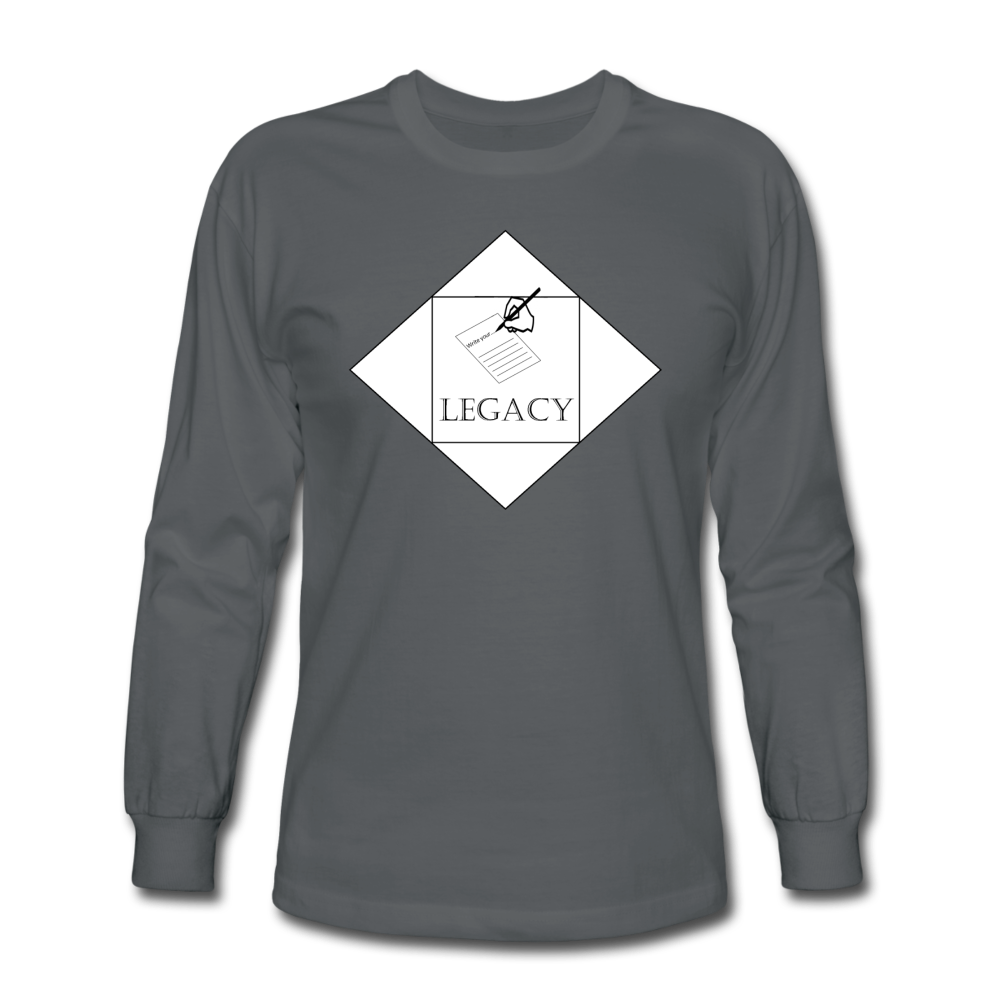 Unisex White Legacy Long Sleeve T-Shirt - charcoal