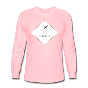 Unisex White Legacy Long Sleeve T-Shirt - pink