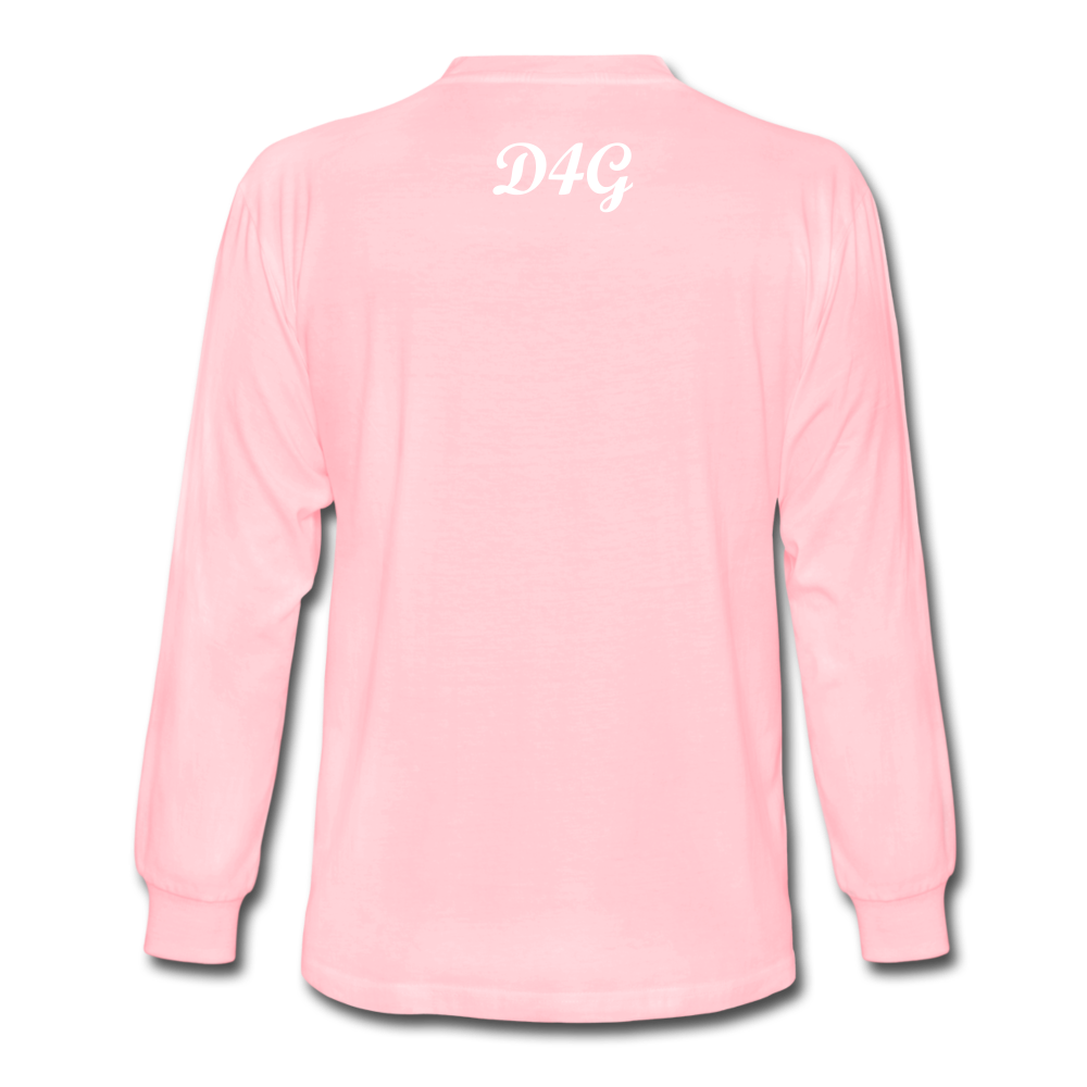 Unisex White Legacy Long Sleeve T-Shirt - pink