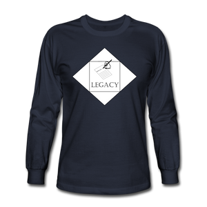 Unisex White Legacy Long Sleeve T-Shirt - navy