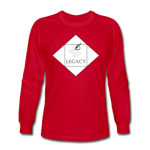 Unisex White Legacy Long Sleeve T-Shirt - red