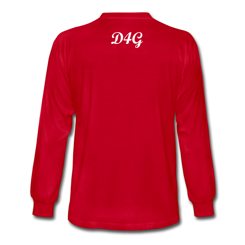 Unisex White Legacy Long Sleeve T-Shirt - red