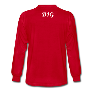 Unisex White Legacy Long Sleeve T-Shirt - red