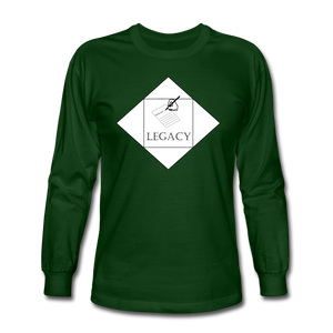 Unisex White Legacy Long Sleeve T-Shirt - forest green