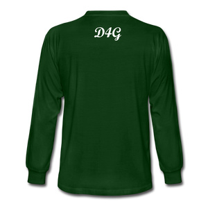 Unisex White Legacy Long Sleeve T-Shirt - forest green