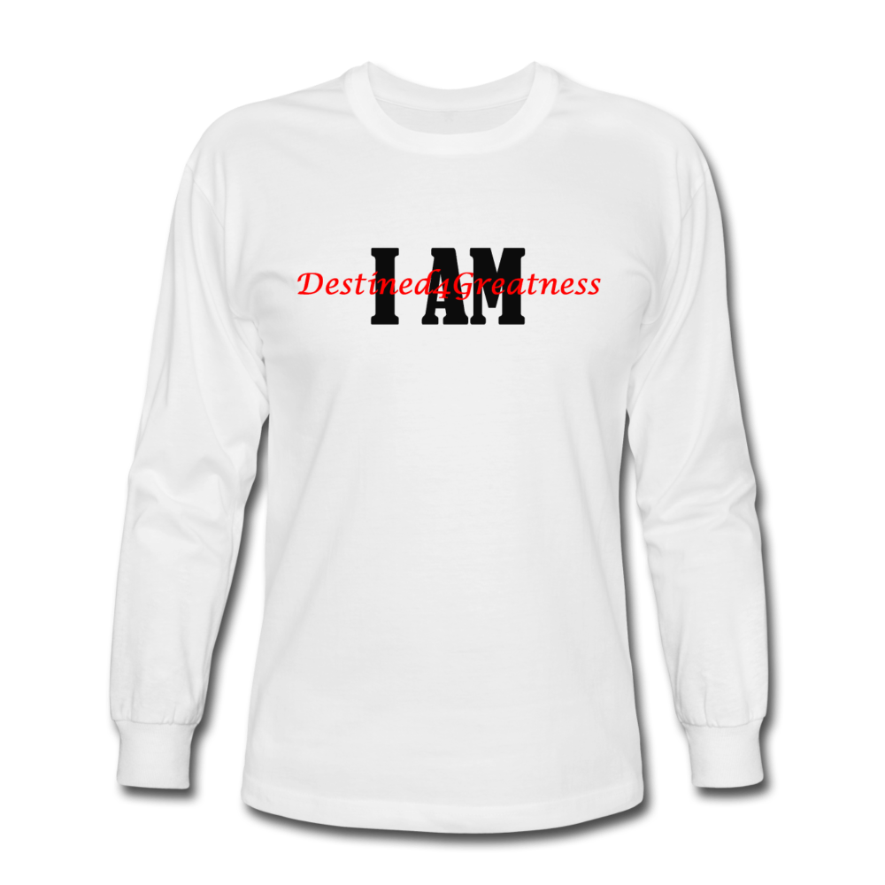 Unisex Red I AM Long Sleeve T-Shirt - white