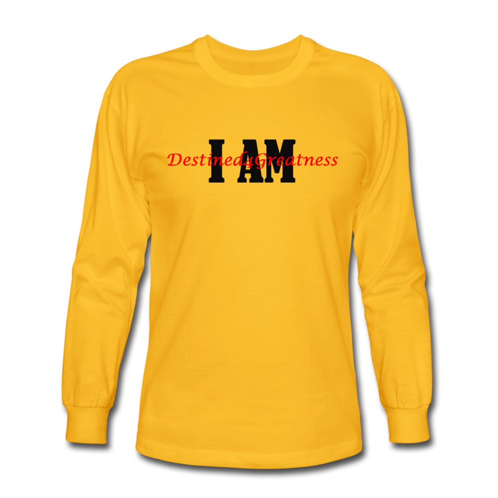 Unisex Red I AM Long Sleeve T-Shirt - gold