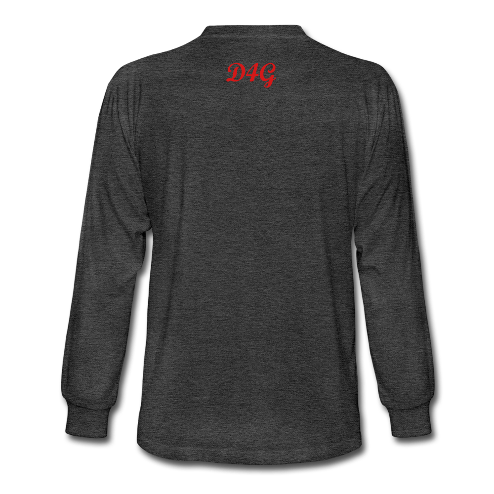 Unisex Red I AM Long Sleeve T-Shirt - heather black