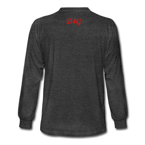 Unisex Red I AM Long Sleeve T-Shirt - heather black