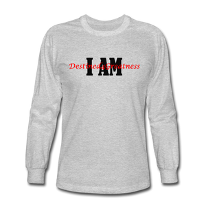 Unisex Red I AM Long Sleeve T-Shirt - heather gray