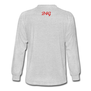 Unisex Red I AM Long Sleeve T-Shirt - heather gray