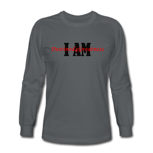 Unisex Red I AM Long Sleeve T-Shirt - charcoal