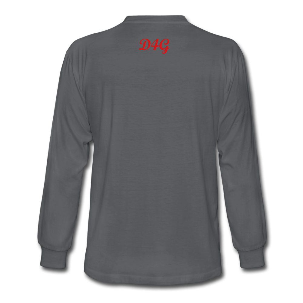 Unisex Red I AM Long Sleeve T-Shirt - charcoal