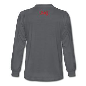 Unisex Red I AM Long Sleeve T-Shirt - charcoal