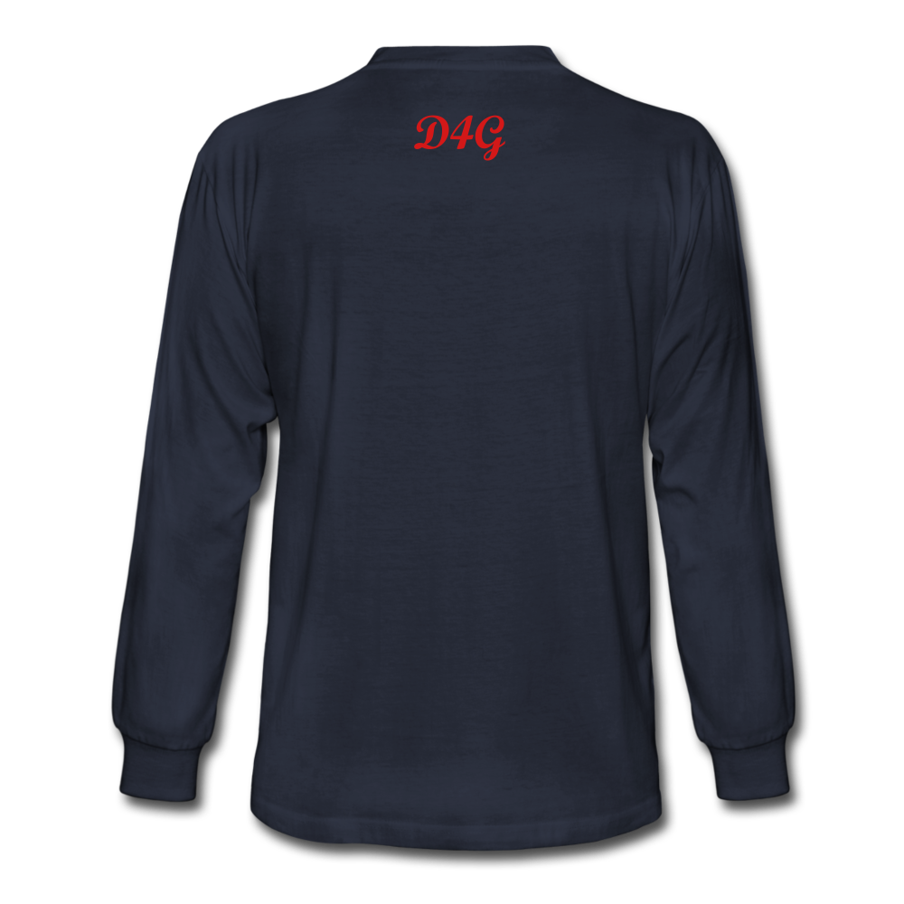 Unisex Red I AM Long Sleeve T-Shirt - navy