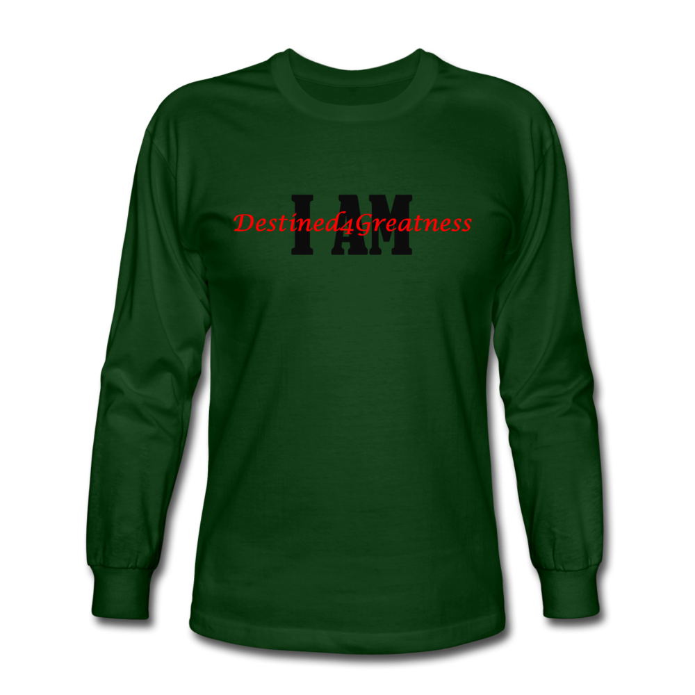 Unisex Red I AM Long Sleeve T-Shirt - forest green