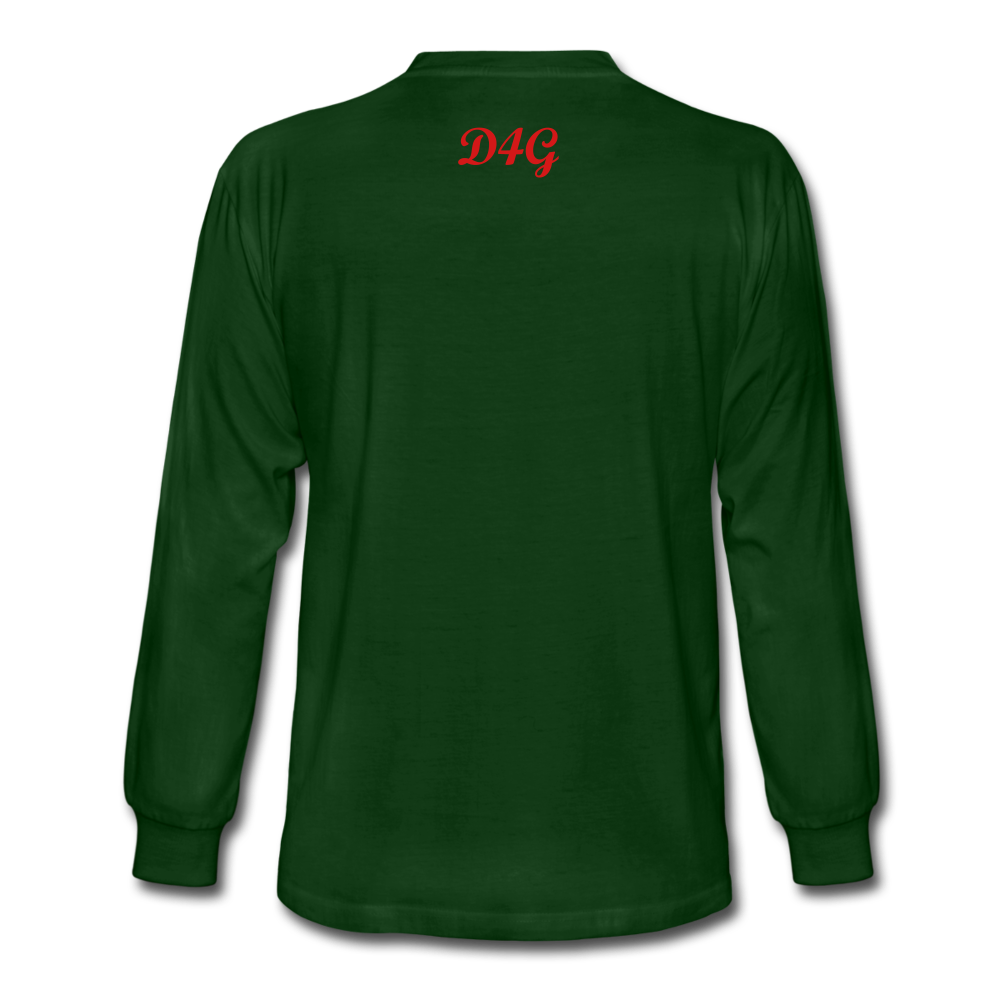 Unisex Red I AM Long Sleeve T-Shirt - forest green