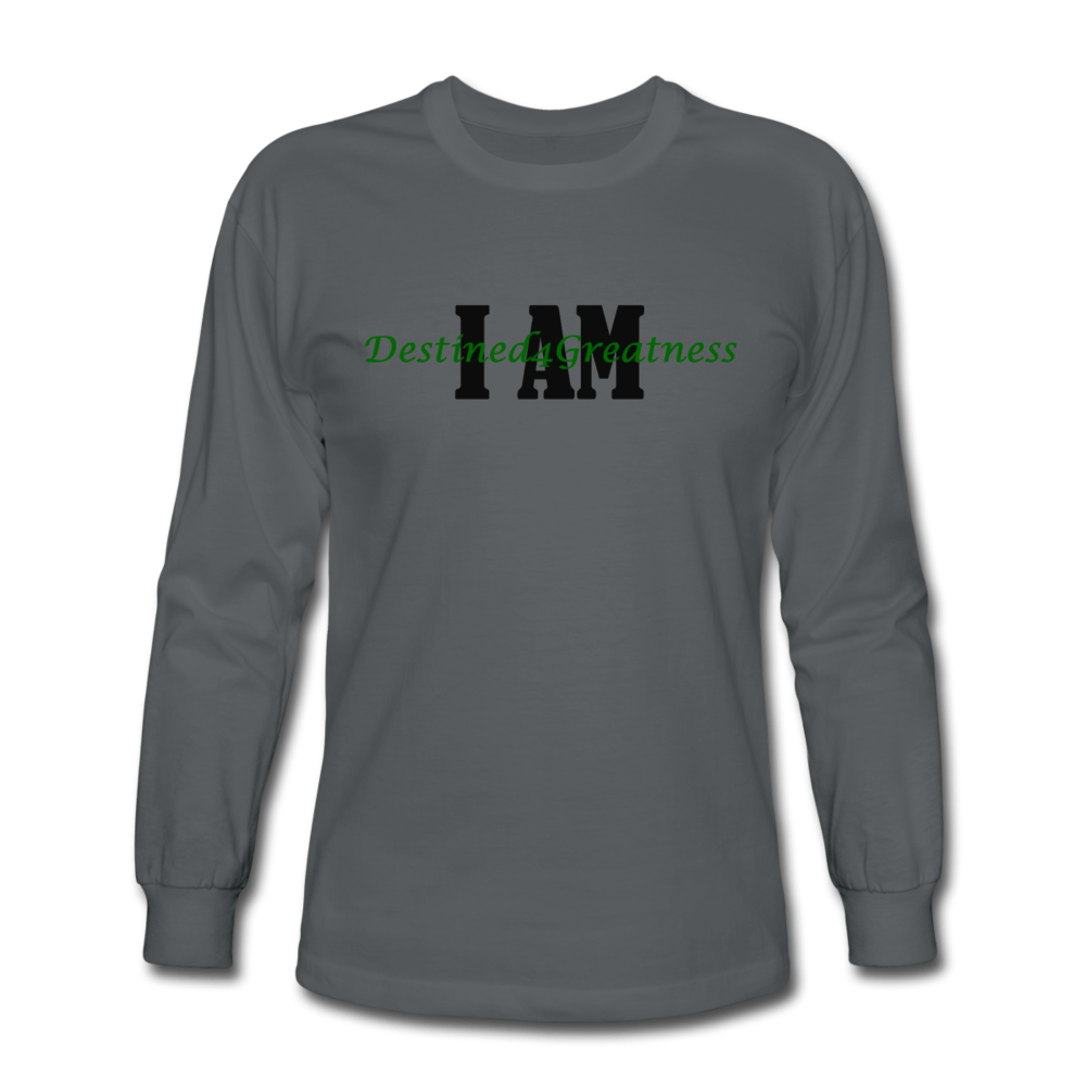 Unisex Green I AM Long Sleeve T-Shirt - charcoal