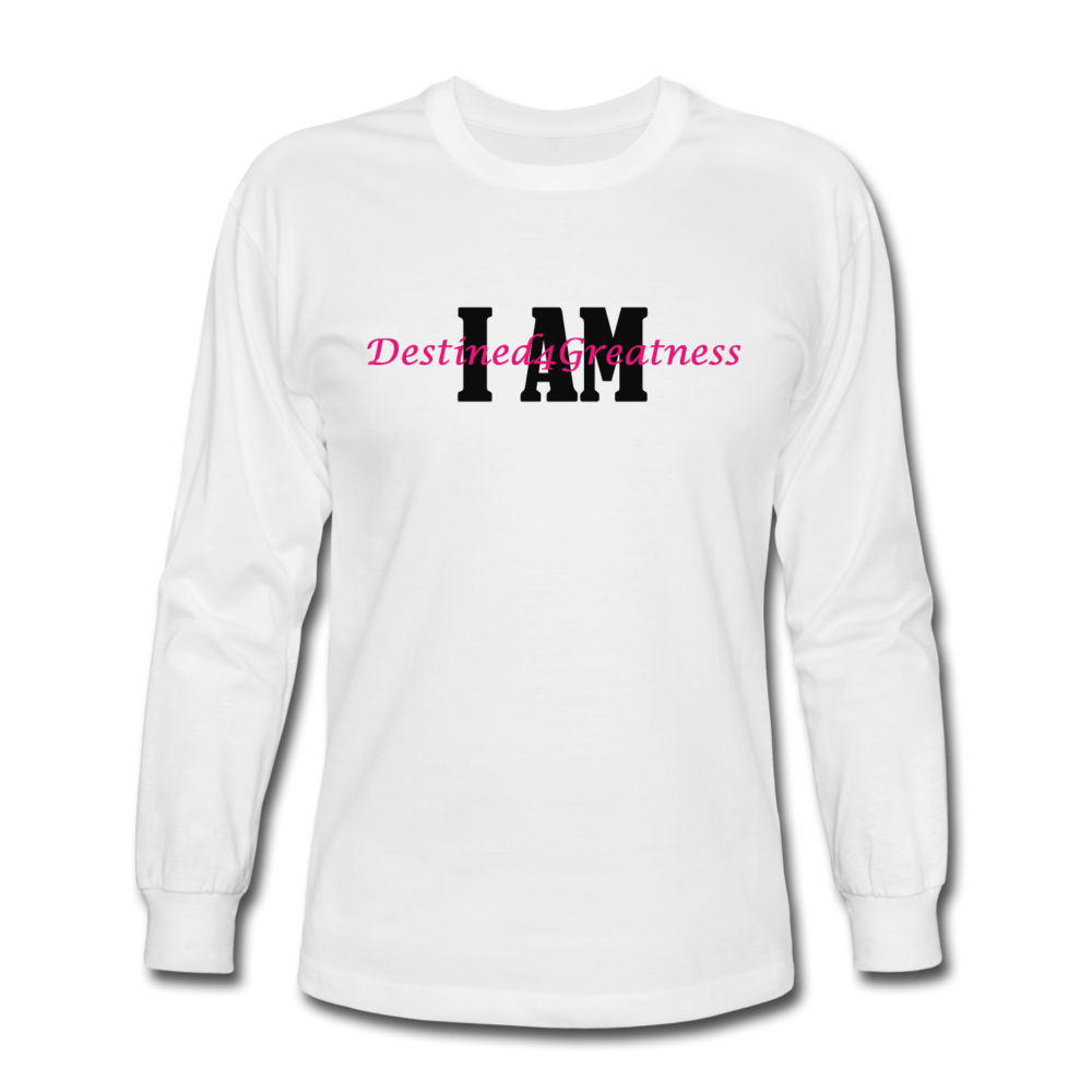 Pink I AM Long Sleeve T-Shirt - white