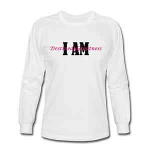 Pink I AM Long Sleeve T-Shirt - white