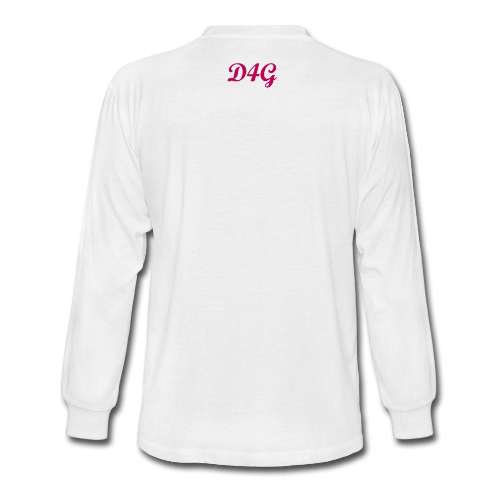 Pink I AM Long Sleeve T-Shirt - white