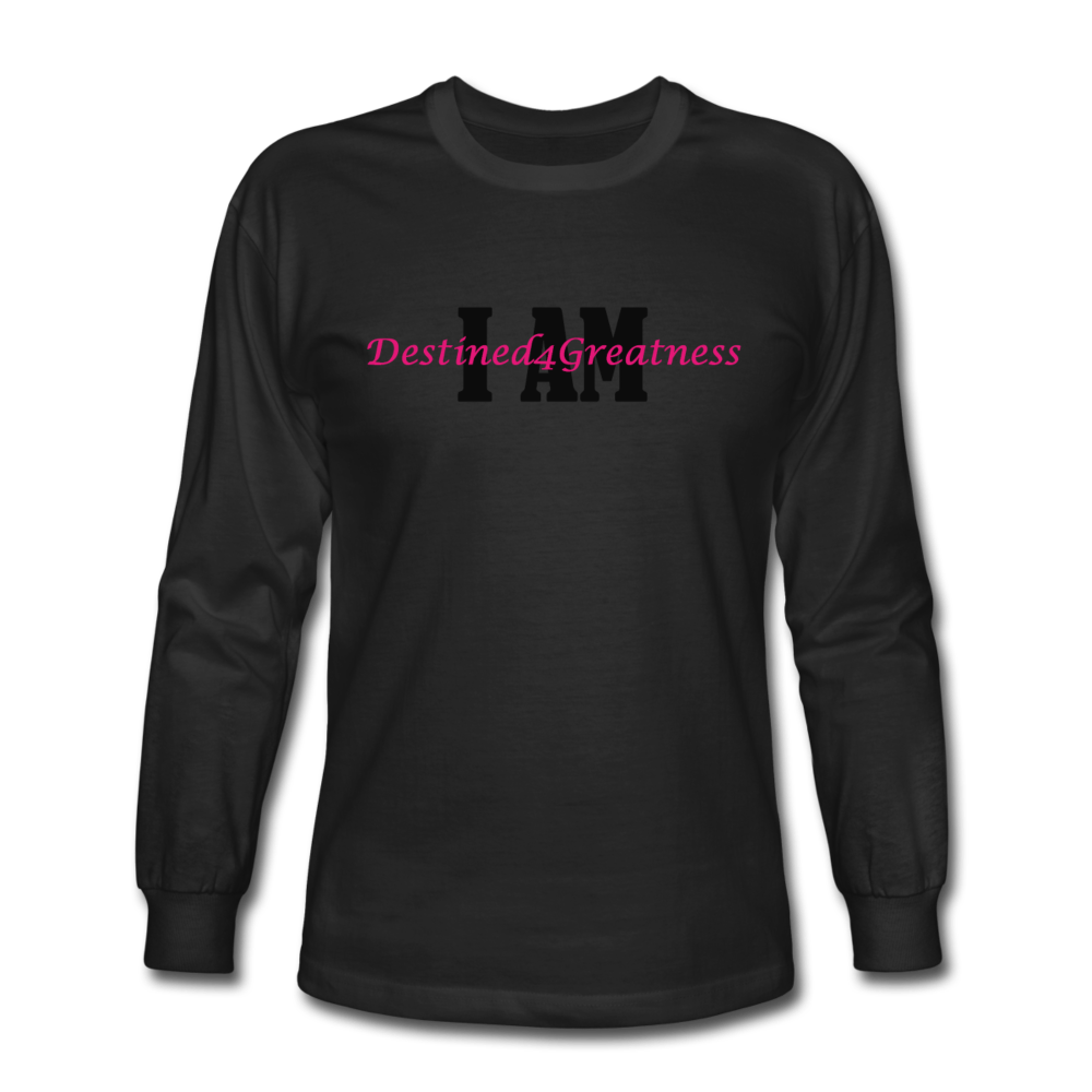 Pink I AM Long Sleeve T-Shirt - black